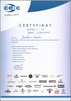 Certyfikat - szkolenie CEDC 2012